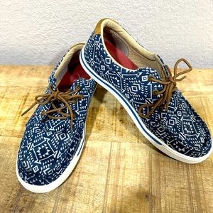 Twisted X Women’s Navy Aztec Hooey Loper Mock Toe Loafer